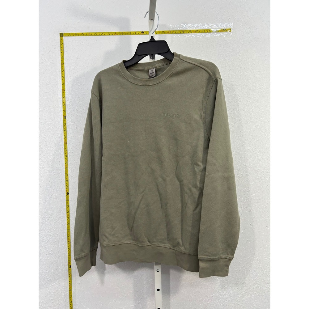 Hurley Mens Crew Neck Sweatshirt Olive Green Embroidered Logo Medium 1851772